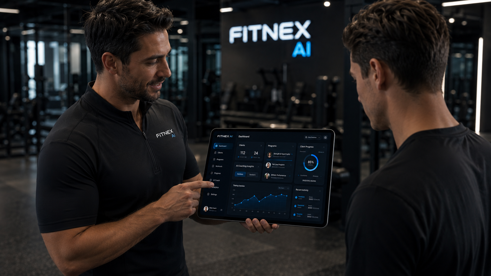 Trainer explaining FITNEX AI